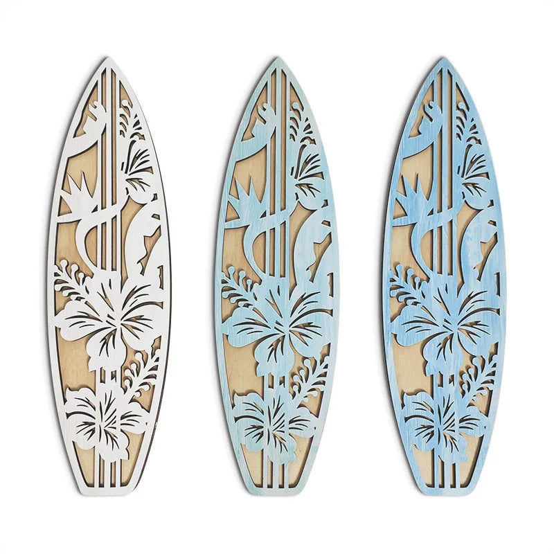TaiLai 3 Surfboard Decor for Bedroom Wooden Beach Wall Decoration Summer  Wall Hanging Sign for Tropical Living Room Decoration