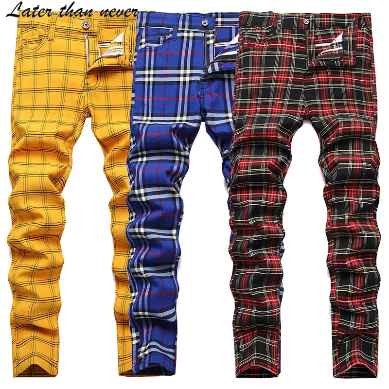 Plus Men's Chino Pants Skinny Fit Stretchy Street Style Pencil Lightweight Leisure Trousers Mid Waist Big Size 100% Terylene