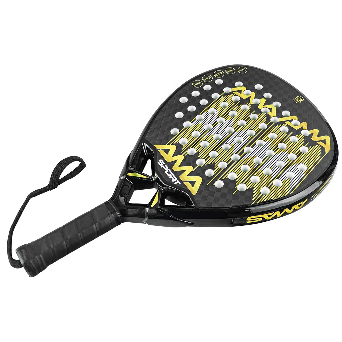 Padel Racket Carbon Fiber Surface with EVA Memory Flex Foam Core Customized Padel Tennis Rackets Lightweight