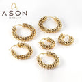 Ason Hot Sale Personalized Women Gift Earrings Fashion Wild High Quality Geometric Stainless Steel Round Hoop Earrings
