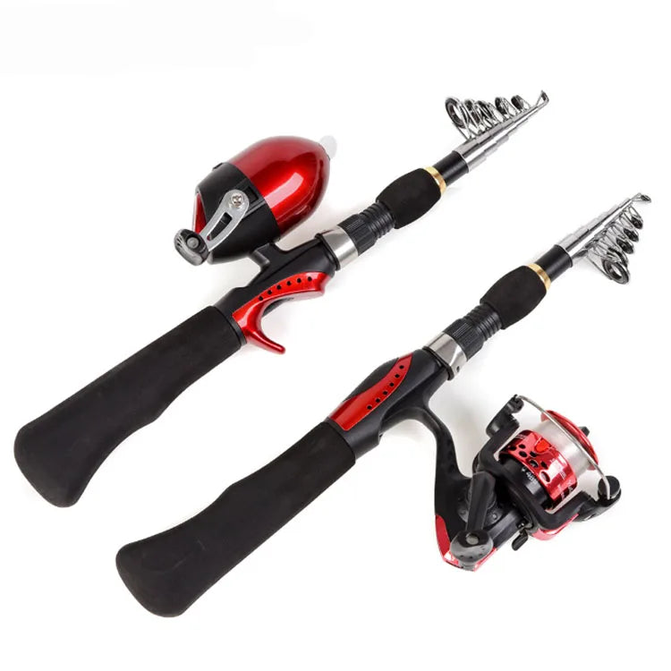 WEIHE 1.6m ultra Short and Portable Mini Casting Spinning Rod Reel Fish Fishing Combo Set