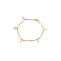 GB120 Handmade 14K Gold Filled Chain Bracelets Women Dainty Pearl Charms Bracelet for Women