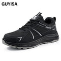 Guyisa Four Seasons Black Customized Safety Shoes Anti Smash and Anti Puncture Safety Boots for Men