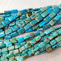 Natural Smooth Gemstone Imperial Jasper Rectangle Shape Sea Sediments Stone Loose Beads for Jewelry Making