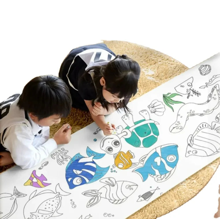 Customized DIY Coloring Poster for Children Graffiti Drawing with Custom Logo for Painting Color Filling 30x300cm