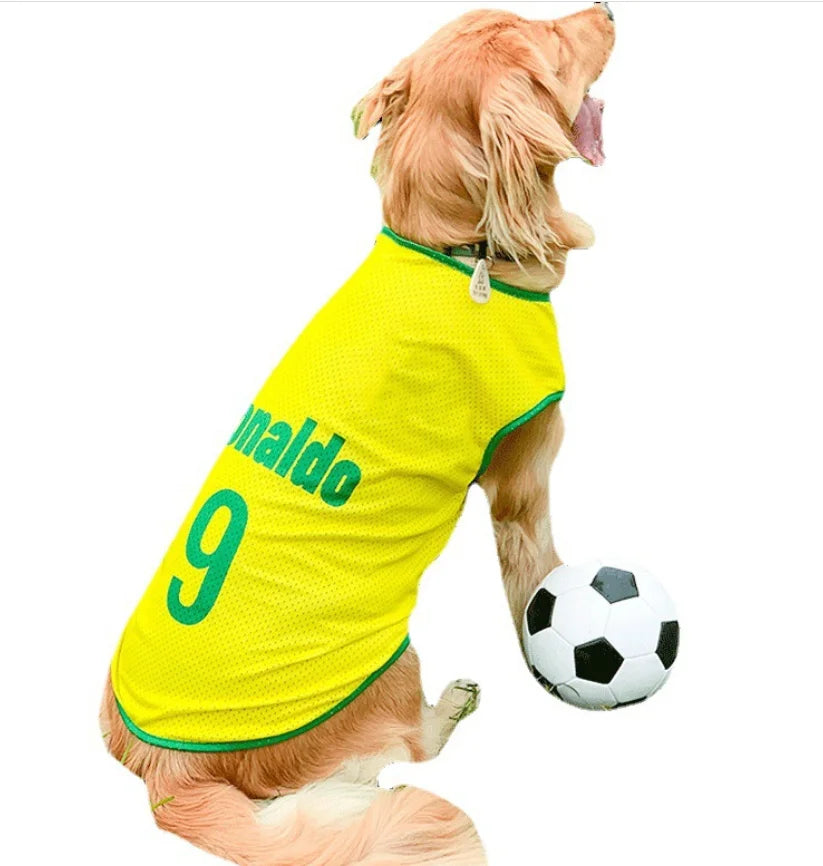 Fashionable Large Dog Jersey Shirt Polyester Summer Sport T-Shirt with Printed Pattern for Medium and Large Pets