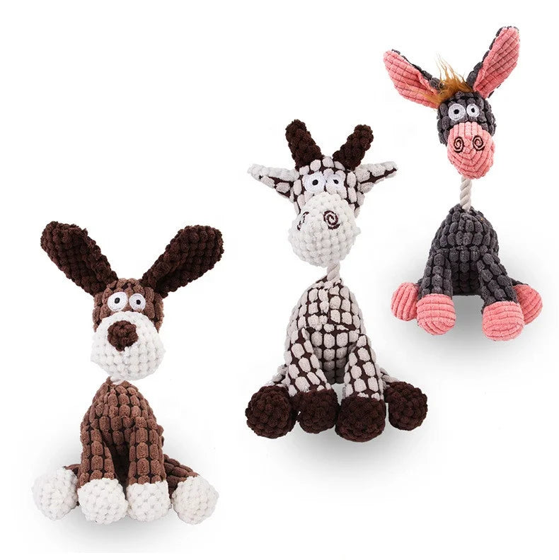 Eco-Friendly Fur Donkey Plush Pet Toy for Dogs Bite-Resistant Interactive Sound Relief Accessory Dog Toy Supplier