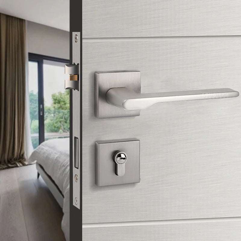 Modern Nordic Zinc Anti-Pry Security Lock with Silent Magnetic Latch Durable Corrosion