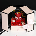AYOYO Surprise 2025 Valentine's Day Gift Eternal Bouquet Gift Box Real Dried Rose Flowers Eternal Flower Bear Jewelry Box