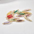 18K Gold DIY Jewelry Accessories 11 Colors Birthstone Connectors Copper Charms for Bracelet Necklace Anklet