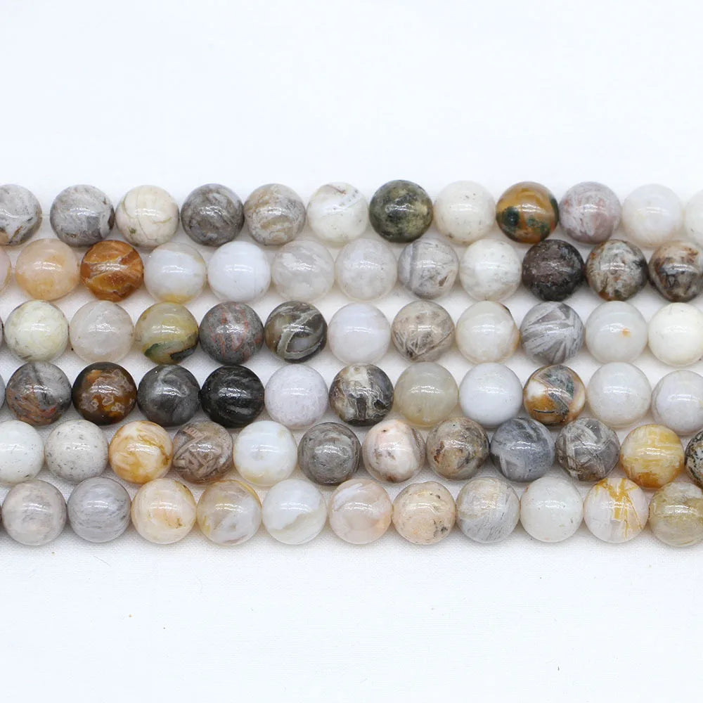 Natural Matte Frosted Bamboo Leaf Agate Healing Crystal Gemstone High Quality JOYFFO Brand Loose Beads Jewelry DIY