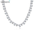LUOTEEMI Zircon Necklaces Jewelry Jade Stone Copper Cubic Zirconia Luxury Sets Wedding Necklace