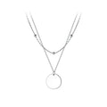 18K Gold Plated Layer Ball Chain Necklaces 925 Sterling Silver Minimalist Retro Big Round Pendant Necklaces Jewelry