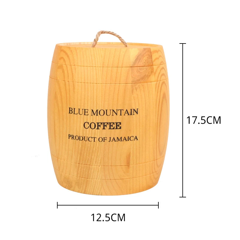 Natural Oak Coffee Barrels Sealed Storage Barrels Coffee Bean Cans Sealed Cans BP98