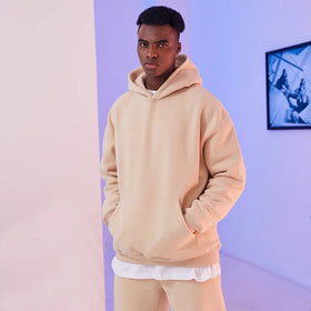 High Quality Cotton Embroidered Oversized Pullover Hoodie Heavyweight Blank Plain Hoodies for Autumn Wholesale
