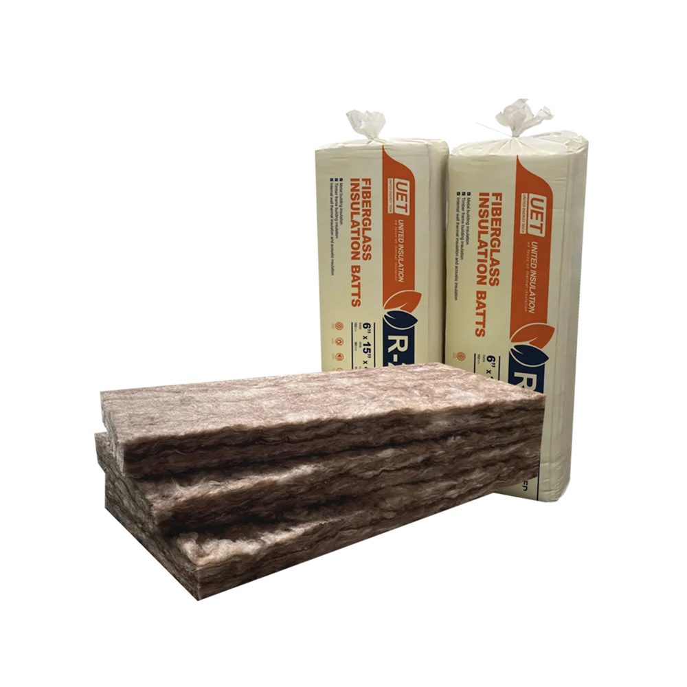 USA Canada Warehouse Inside 15 Inch Wide Isolation Brown Fibreglass Batts R19 R38 Unfaced Fiberglass Insulation Batt