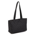 Customized Eco-friendly Microfiber Quilted Shopping Tote Bag Black Mommy Carry Bag Logo Customizable Eco