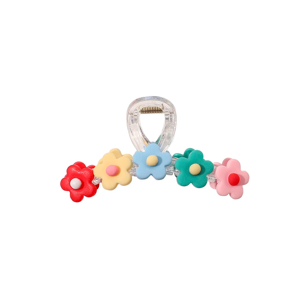 Acrylic Flower Decorative Hair Claw Clips Big Size 4.4\" Jaw Hair Claw for Girls