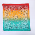 100% Cotton Gradient Color Tie Dye Paisley Print Head Wrap Scarf Wristband Headbands Hairscarf Bandanas for Men and Women