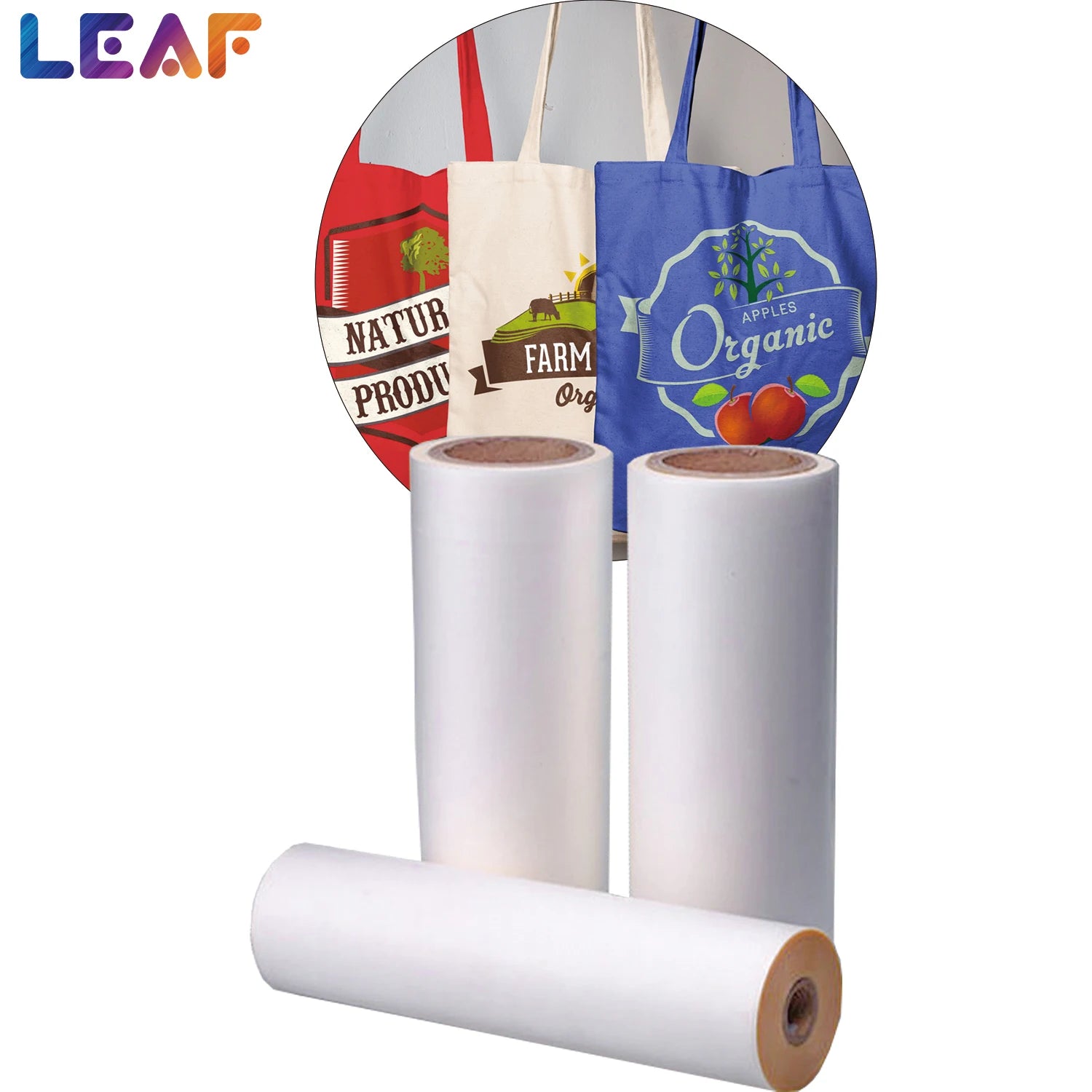 LEAF Wholesale DTF Heat Transfer Pet Film 30cm 60cm DTF PET Film Roll for T-Shirt Shoes Garment Printing