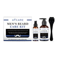 Natural Men Beard Care Set with Coffee & Niacinamide Beard Shampoo Serum & Roller for Beard Growth Moisturizing & Grooming Kit