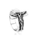 Vintage Silver Jesus Cross Rings Stainless Steel Silver Gold Crucifix Rings for Men Women