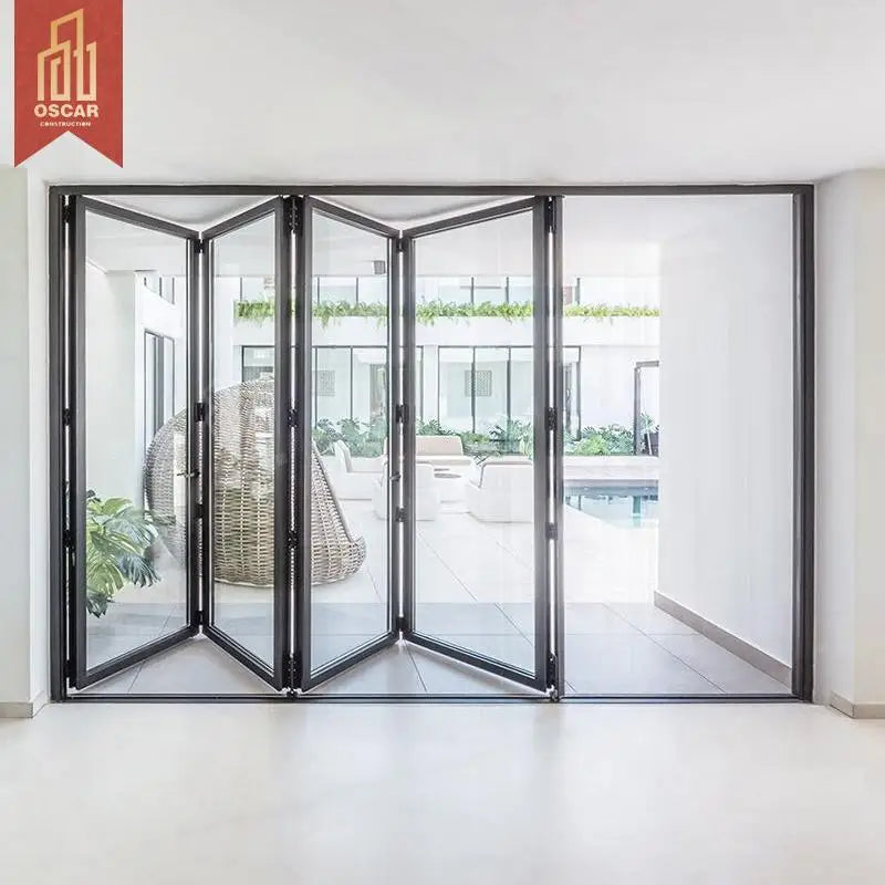 Aluminium Folding Mosquito Net Door Slide Interior Accordion Style Space-Saving Flexible Home Office Bedroom Folding Door