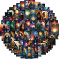 78PCS Cool Aesthetic Colorful Mysterious Astrology Sticker Witch Tarot Card