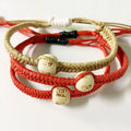 Men's Pure Handmade Rich Colors Red Brown Rope Cord String Chain Braided Wood Chinese Amitabha Woven Bracelets Buddhists Jewelry