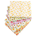 6pcs New Yellow Fruit Series Eco-Friendly High-quality Cotton Fabric Quilting Patchwork Fat Quarter Bundles Home Decoration Hand