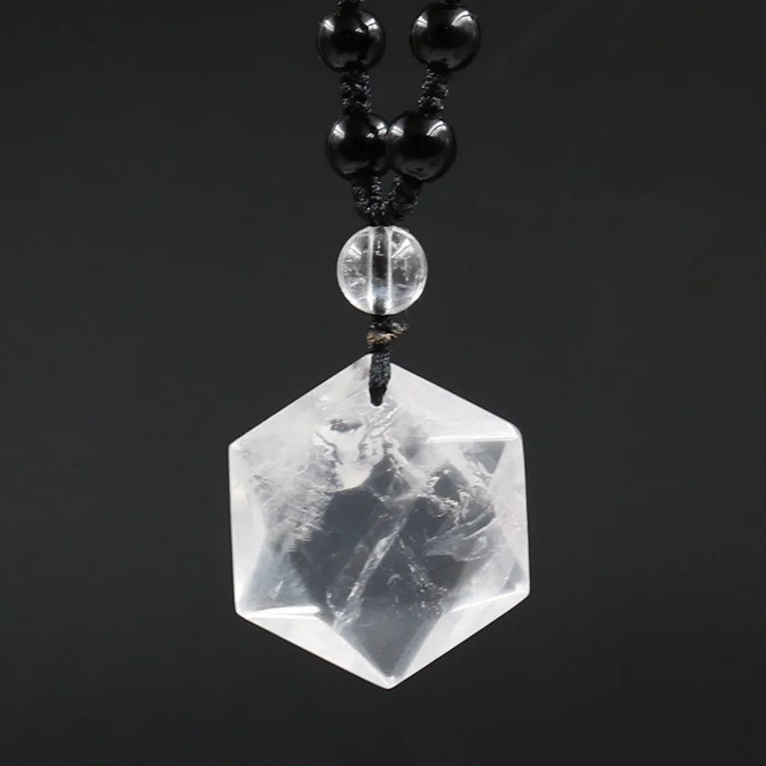 Blue Sand Stone Pendant Spirit Swing Energy Stone Star Sea Six - Pointed Star Necklace Men's and Women's Sweater Chain Jewelry