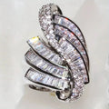 CAOSHI Exquisite Irregular Geometry Design Sparkling Cubic Zirconia Rings for Wedding Silver Plated Rings Women Fashion Jewelry