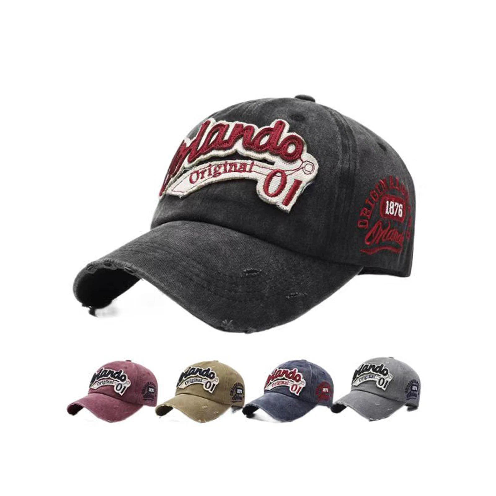 6-Panel Distressed Twill Fabric Vintage Dad Cap with Custom Logo and Metal Buckle for Sports and Street Fashion Premium Design