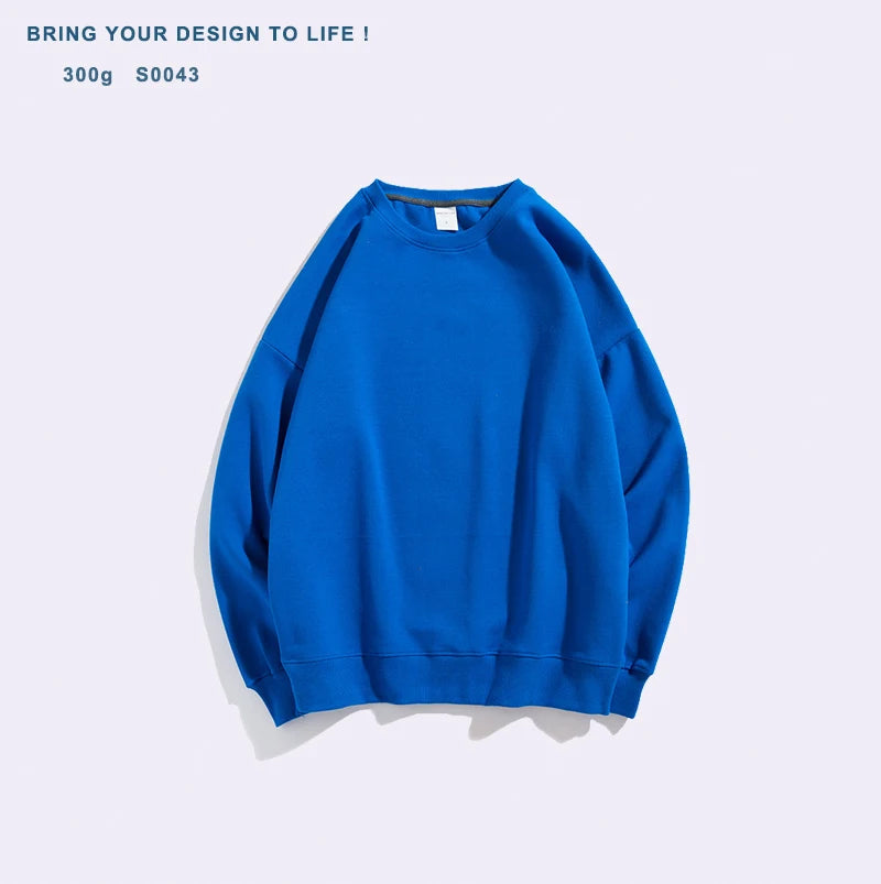 300 Grams Unisex Lightweight Sport Hoodies Custom Logo Drop Shoulder Sweatshirt Autumn Solid Pattern Plain Dyed Terry Fabric