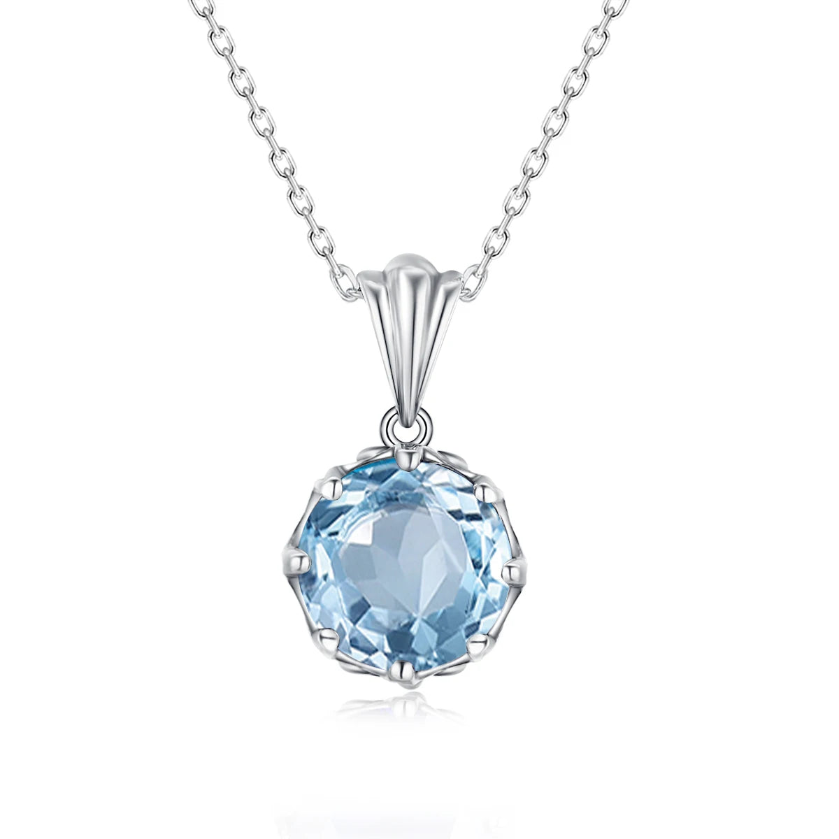 Handmade Vintage Silver Jewelry Aquamarine Crystal 925 Silver Pendant Necklace for Women 2023