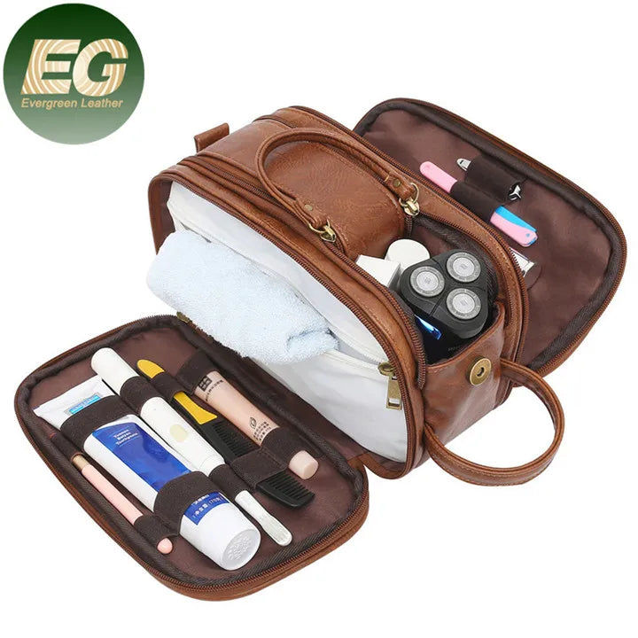 SH2009 Men Custom Cosmetic Travel Storage Bag Makeup Waterproof Wash Organizer PU Luxury Zipper Black Cosmetic Bags case