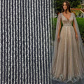 Black Brocade Lace and Sequin Cloth Fabrics