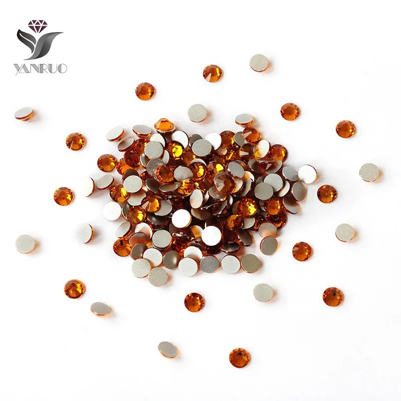 Factory Wholesale Topaz Color Crystal Non Hot Fix Rhinestones Clothing Accessories
