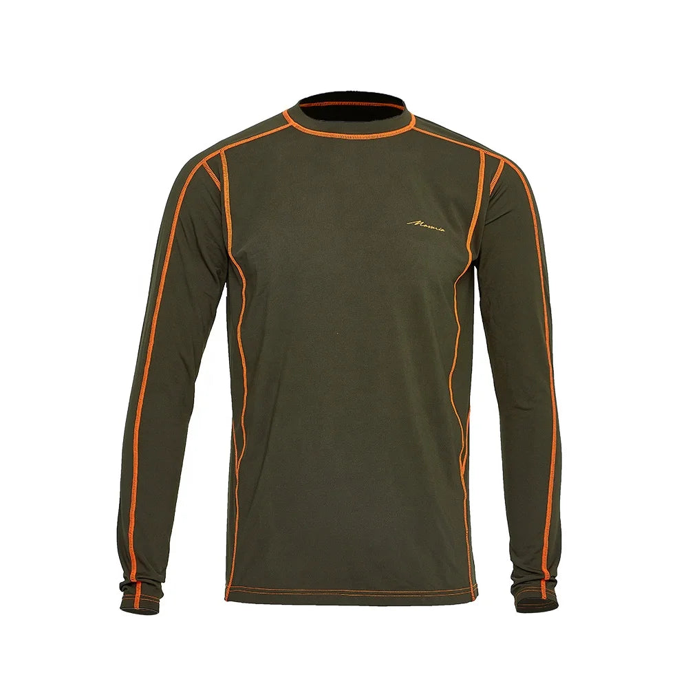 Men Force Heavyweight Long Johns Breathable Knit Crew Neck Top Thermal Base Layer