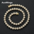 BC236  8MM Women Flower Shape Tennis Chain Brass CZ Necklace for Gift