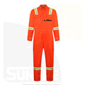 Custom Unisex Orange High Visibility Flame-Retardant Reflective Anti-Static Coveralls for Car Wash Air Conditioning Working