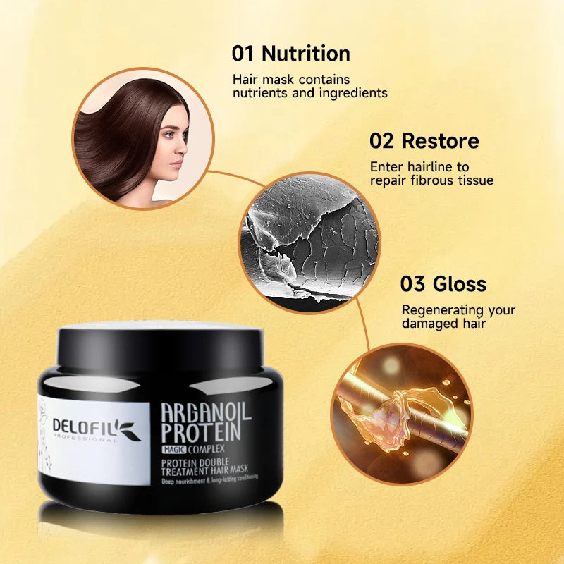 Delofil Hot Sale Deep Repair Mask  OEM/ODM Smoothing Collagen Hair Treatment for Hair Daily Care