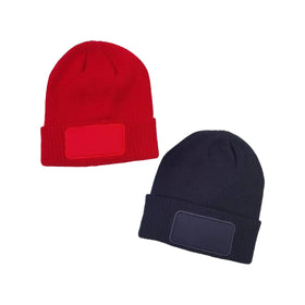 Wholesale Unisex Winter Beanie Hat With Patch 100% Acrylic Knitted Beanie Custom Logo Label for Cycling Daily