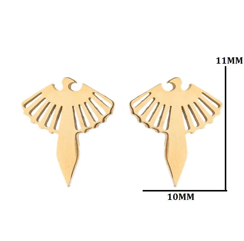 Wholesale Stainless Steel Black Silver Gold Rose Gold Tiny Eagle Charm Stud Earring Jewelry Earrings Supplier