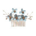 Handmade Wedding Bridal Jewelry Hairpins Latest Ins Fashion Enamel Leaf Pearl Hair Comb Accessories