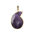 Natural Stone Pendants Comma Shape Polished Crystal Agate Stone Charms for Jewelry Making Necklace