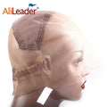 AliLeader Wholesale Ultra Thin Transparent Wig Weaving Cap Adjustable Strap 360 Full Lace Wig Cap for Hand Made Lace Wig Making