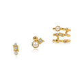 Milskye Gold-plated Fashion Luxury Cubic Zirconia Diamond 925 Sterling Silver Pearls Jewelry Earrings Set