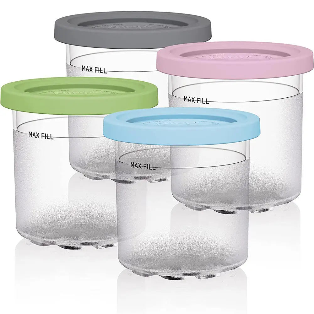 4 Pack 4L 135.2oz Plastic Eco-Friendly Sustainable Cereal Storage Containers Classic Round Design Storage Set Kitchen Pantry Use