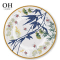 Customized Pattern Eco-Friendly Ceramic Bone China Dinner Plate Restaurant Plates Charger Plate Tableware for Wedding & Catering